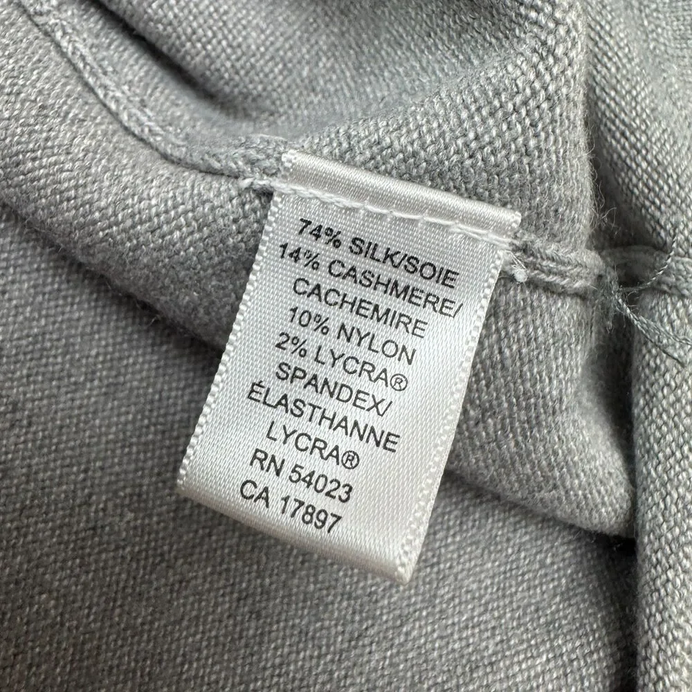 Banana Republic Silk Cashmere Pullover Polo Sweater Mens XL Gray Elbowm Patches